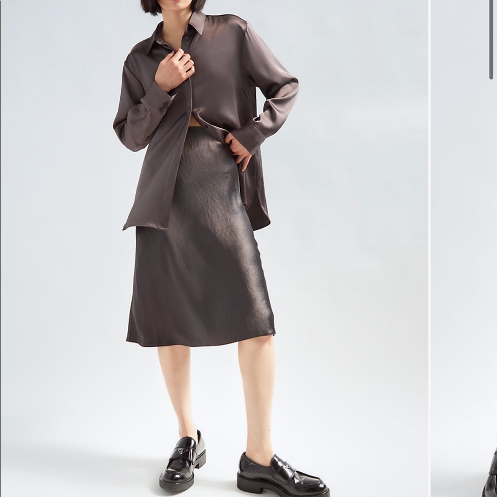 Babaton slip skirt in brown